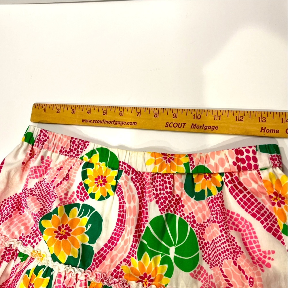 Lilly Pulitzer Skirt S/M Pink, Multi Color At Knee A-Line Lined Elastic Waist - Picture 8 of 10